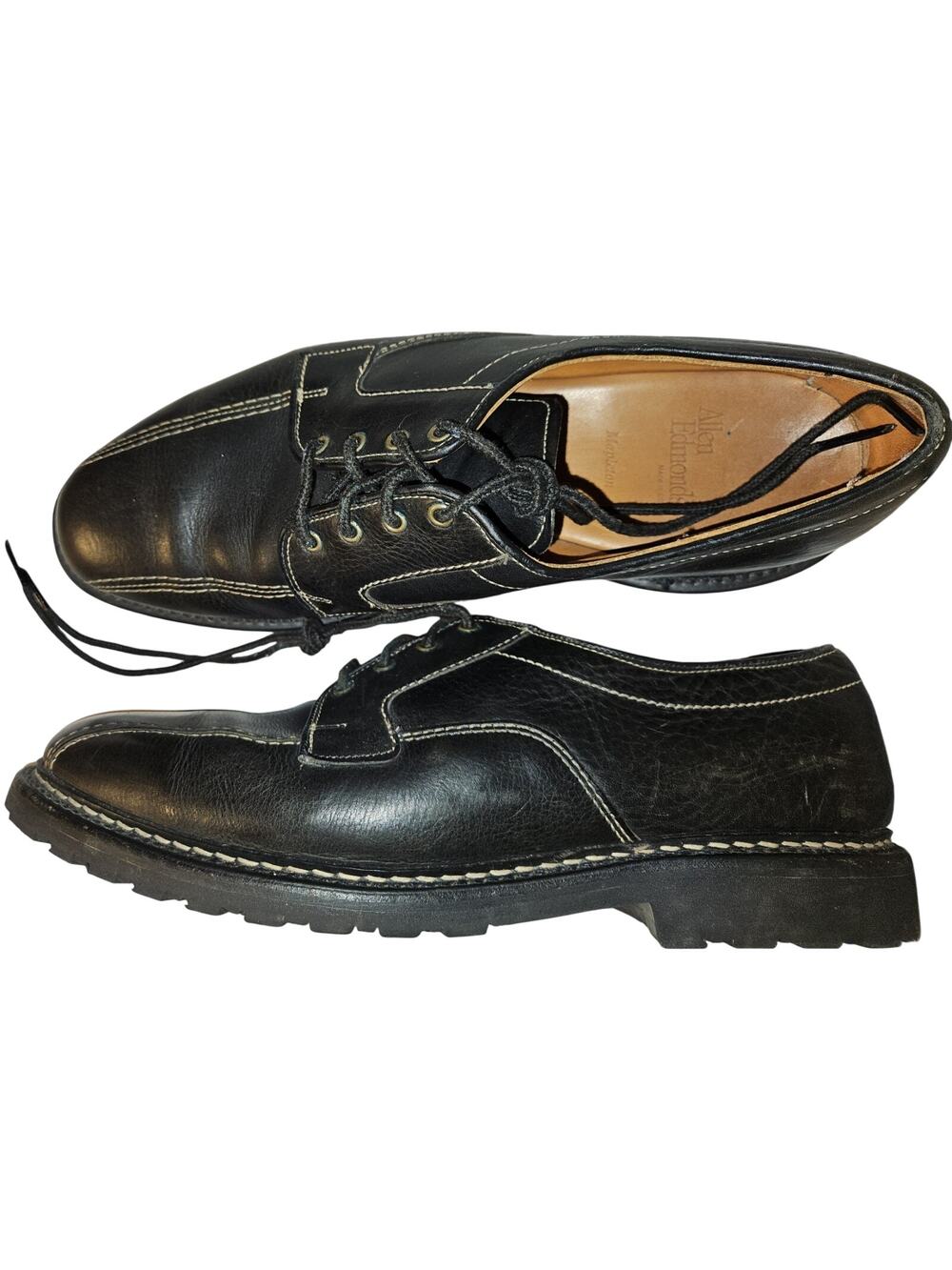 EUC Allen Edmonds MAPLETON Black Leather Bicycle Toe Derby Shoes Men 10.5 D